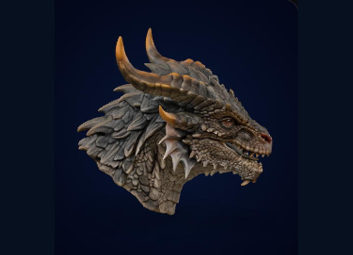 3D dragon model preview fallback